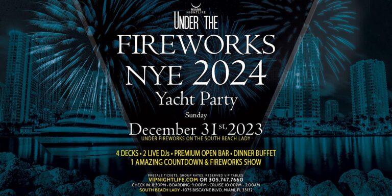 Miami Under the Fireworks Yacht Party New Year's Eve 2024