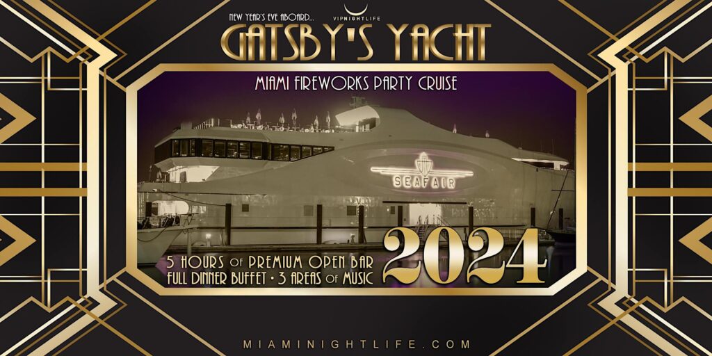 New Year's Eve 2024 Miami Fireworks Party Cruise - Seafair Mega Yacht