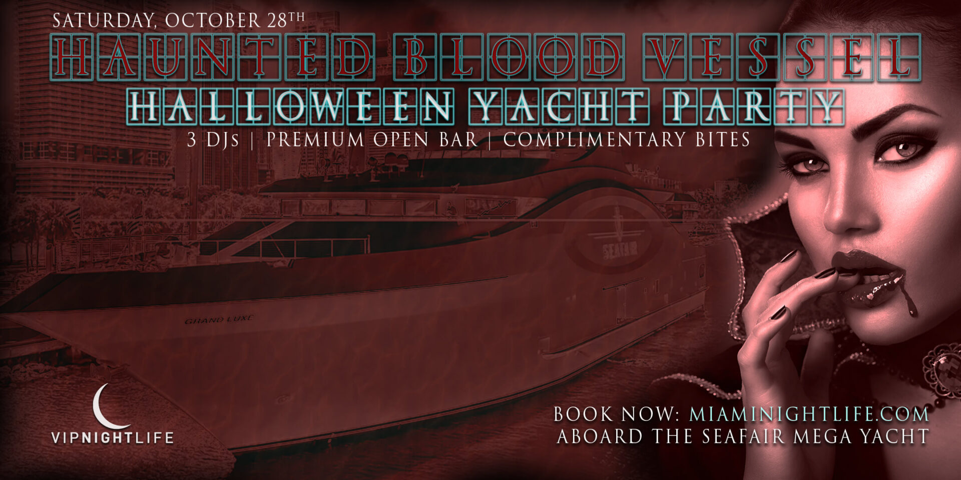 Miami Halloween Yacht Party Haunted Blood Vessel Ft Lauderdale